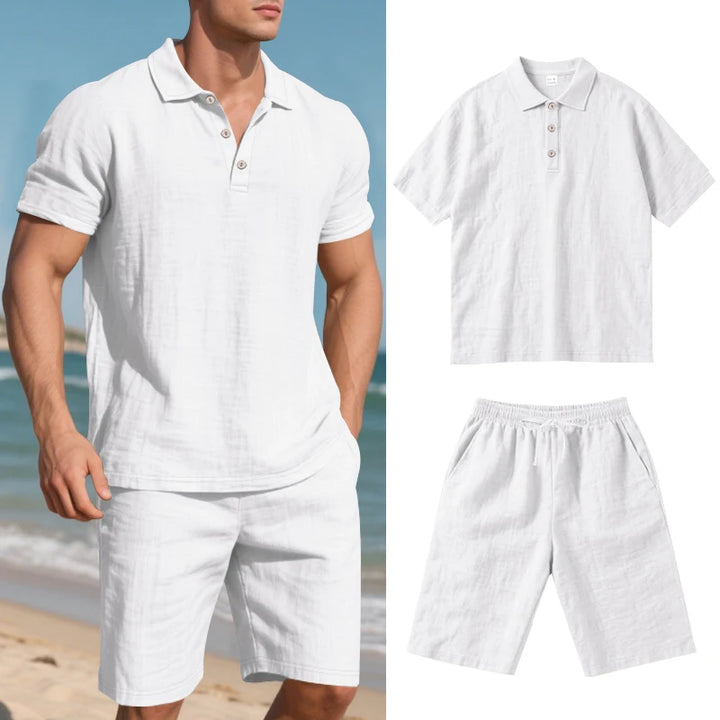 NOVA | Men's Summer Cotton-Linen Two-Piece Set

