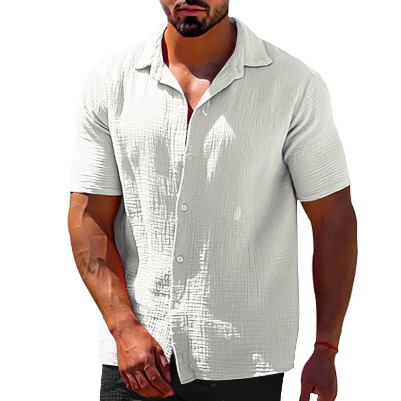 NOVA | Men's Summer Linen Short Sleeve Shirt

