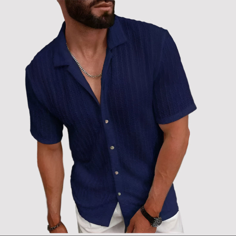 NOVA | Men's Summer Short Sleeve Button-Up Shirt

