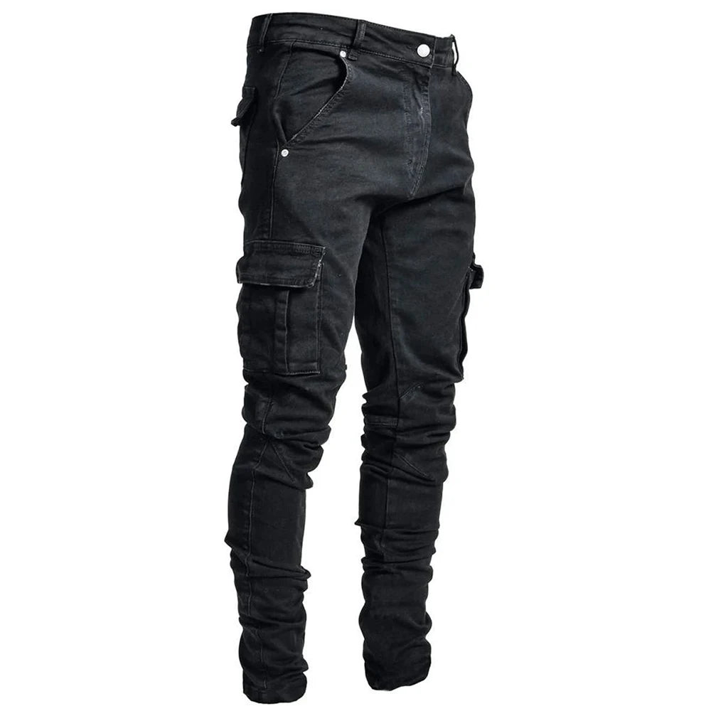 NOVA | Men's Tactical Slim Cargo Jeans with Deep Pockets


