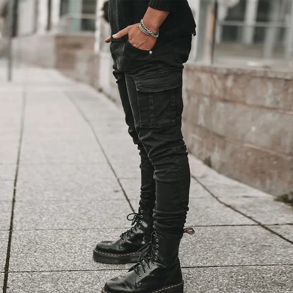 NOVA | Men's Trendy Slim Cargo Denim Jeans

