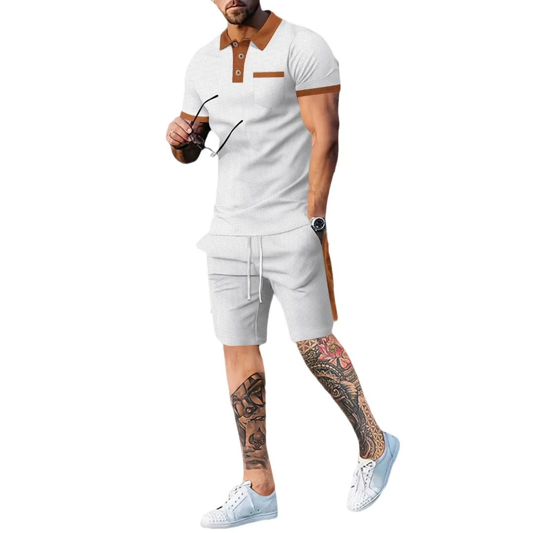 NOVA Men's Two-Piece Summer Polo and Shorts Set – Casual Style

