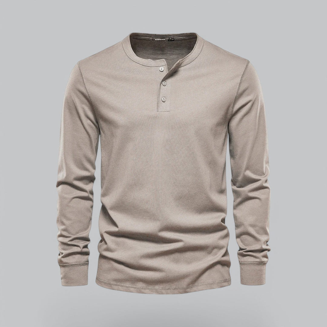 NOVA | Men's Versatile Henley Shirt – Smart Casual Look

