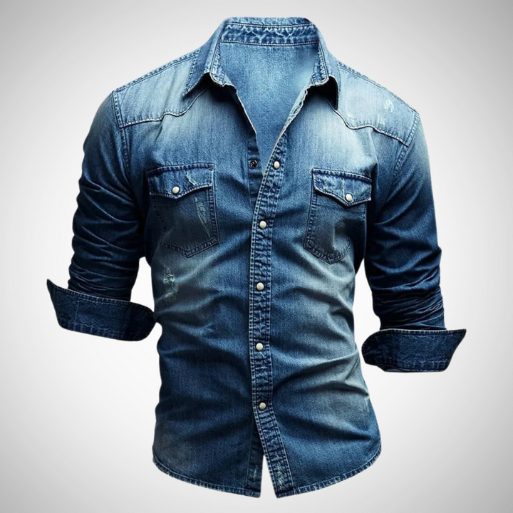 NOVA | Men's Vintage Wash Denim Shirt

