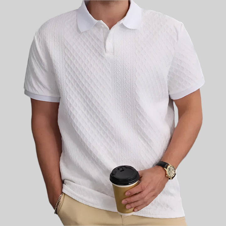 NOVA | Men's striped contrast-color polo shirt – classic and modern