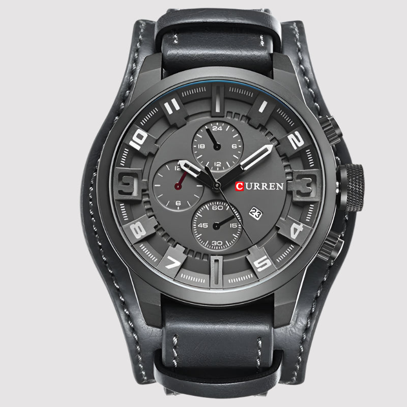 NOVA | NOVA Men's Chronograph Style Quartz Leather Watch

