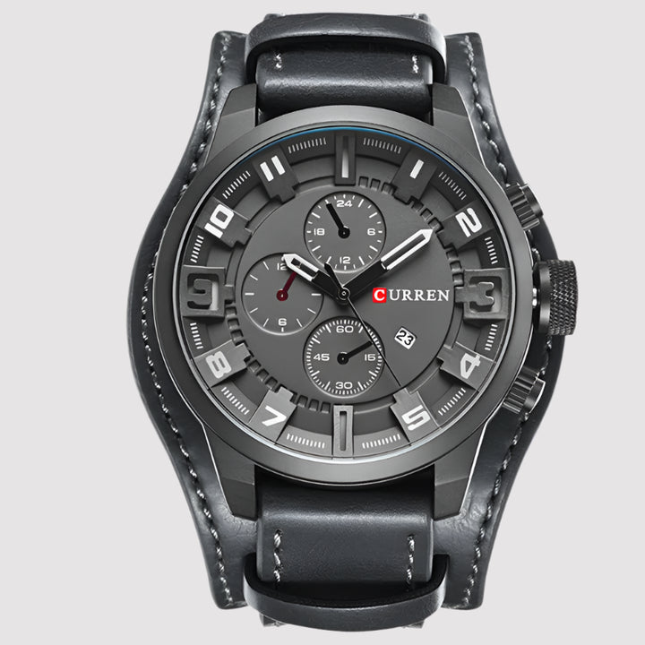 NOVA | NOVA Men's Chronograph Style Quartz Leather Watch

