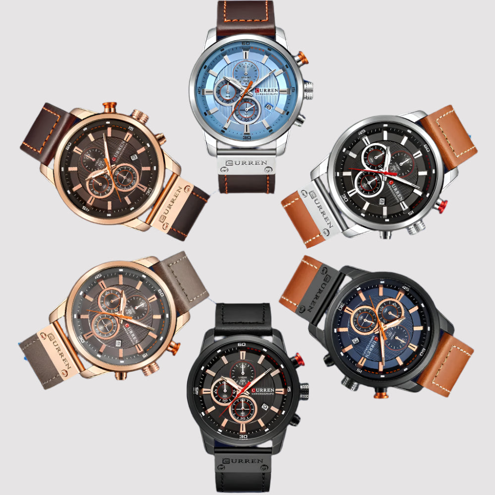 NOVA | Premium Men's Chronograph Watch with Genuine Leather

