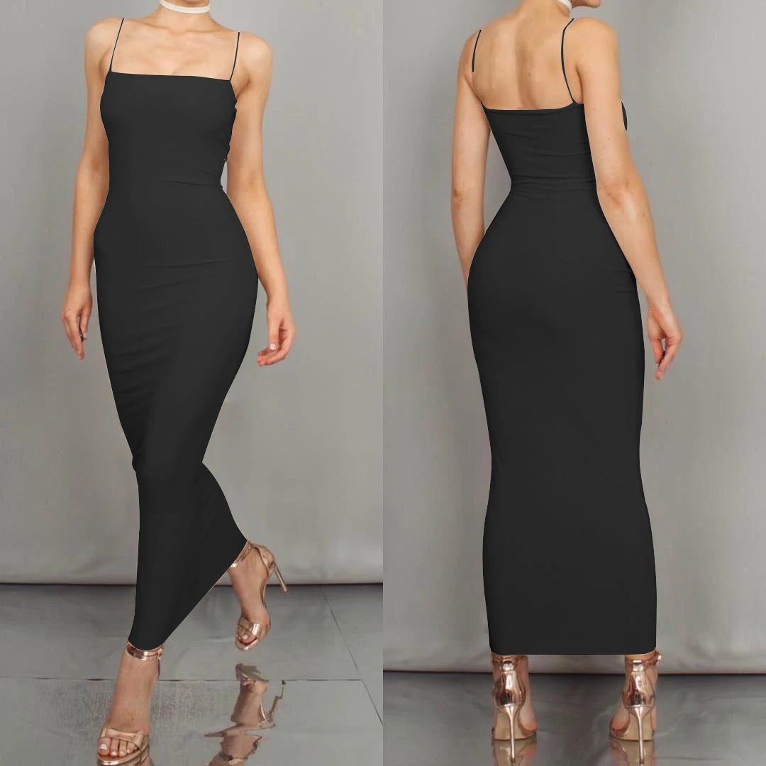 NOVA | Sleeveless Backless Midi Dress for Evening Wear

