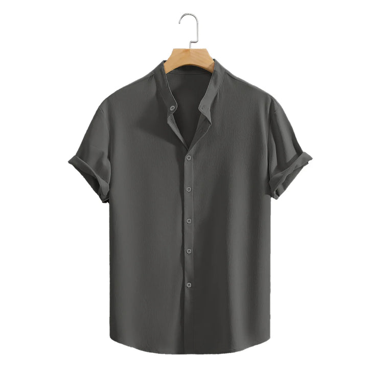 NOVA Slim-Fit Stand Collar Short Sleeve Shirt for Men

