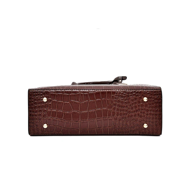 NOVA | Sophisticated Faux Croc Leather Tote Bag
