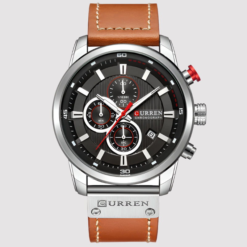 NOVA | Stylish Men's Leather Strap Chronograph Watch


