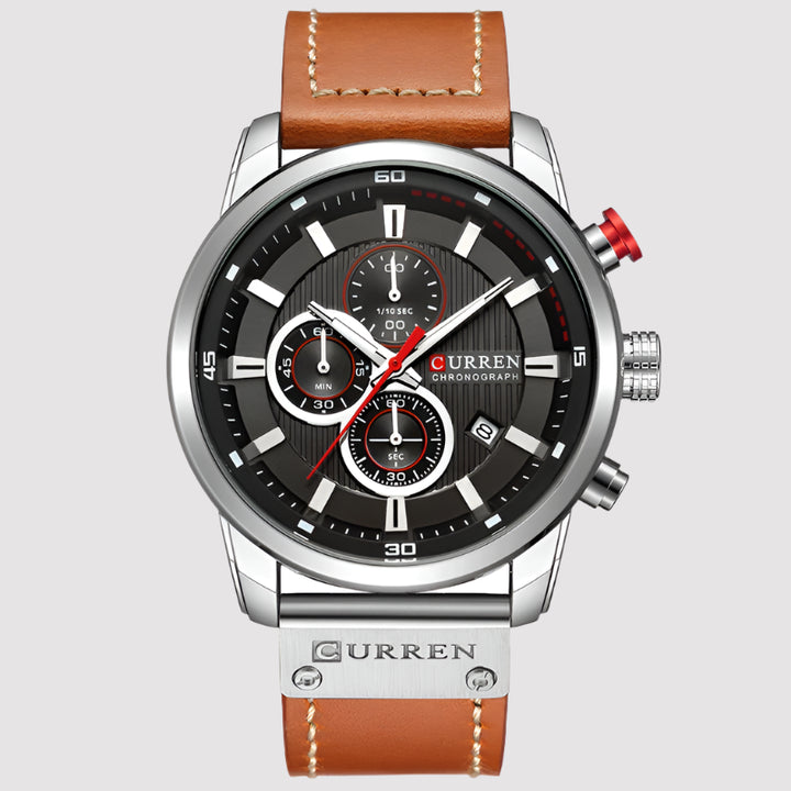 NOVA | Stylish Men's Leather Strap Chronograph Watch

