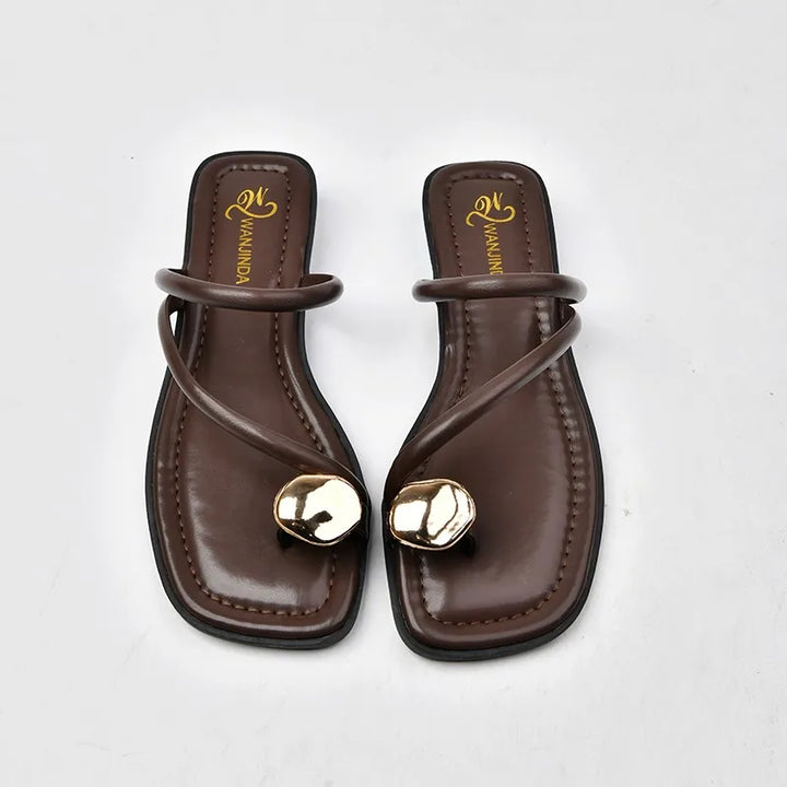 NOVA | Stylish Retro PU Leather Slippers for Women

