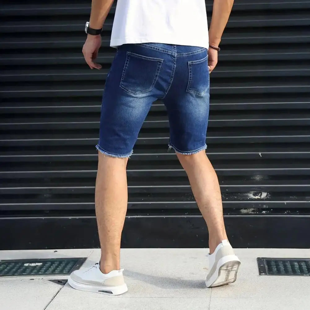 NOVA | Stylish Ripped Tapered Denim Shorts – NOVA

