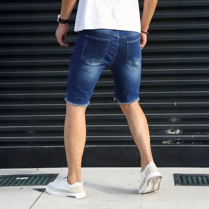 NOVA | Stylish Ripped Tapered Denim Shorts – NOVA

