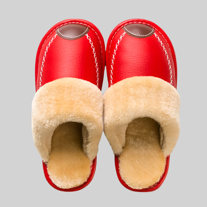 NOVA | Warm Leather Slippers for Men – Winter Essentials