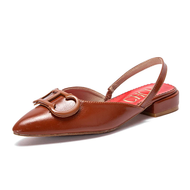 NOVA | Women’s Black Pointed Flat Sandals – Chic & Minimal

