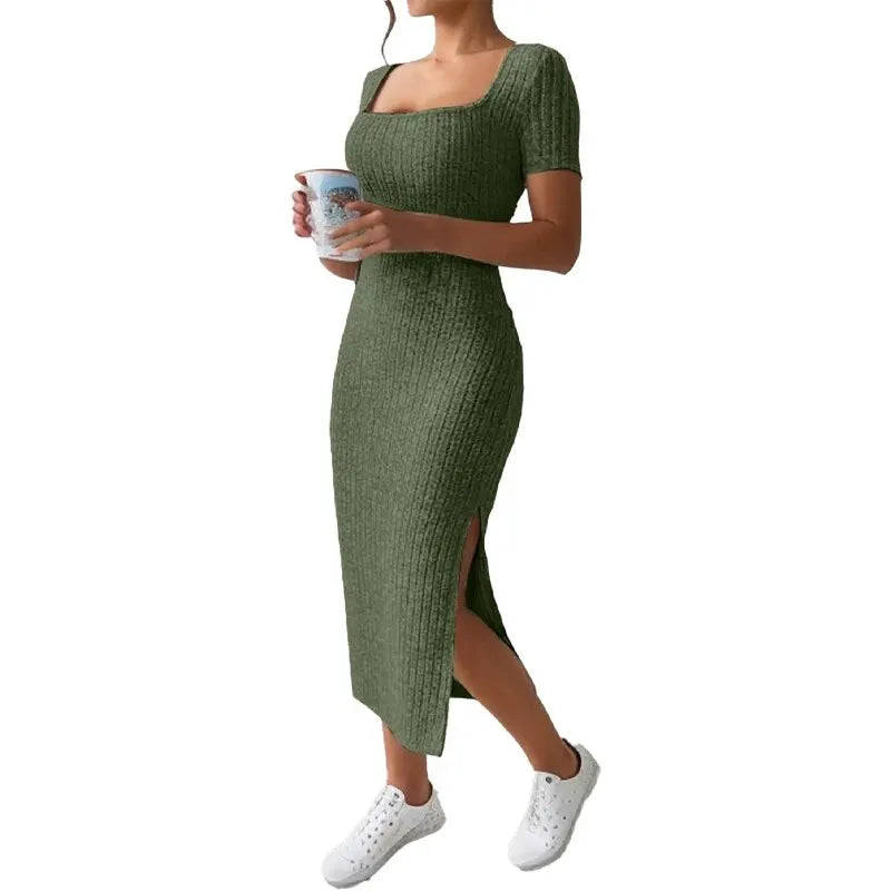 NOVA | Women's Cozy & Trendy Ribbed Midi Dress

