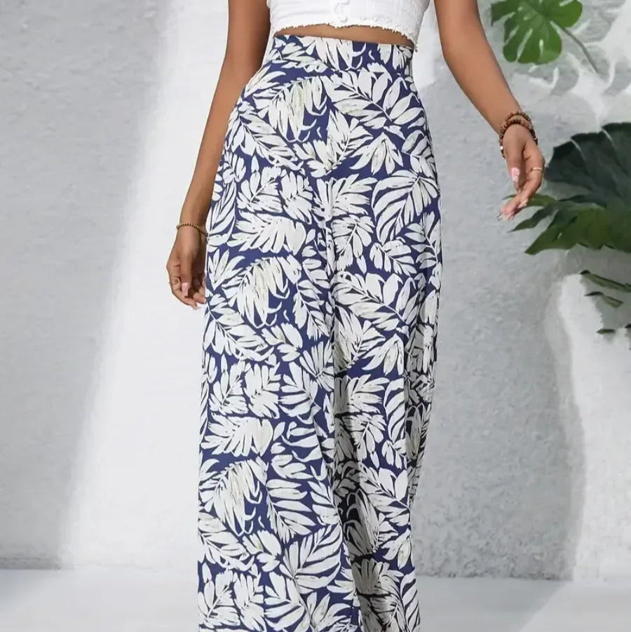 NOVA | Women’s Floral Chiffon Wide-Leg Pants – Lightweight & Breezy

