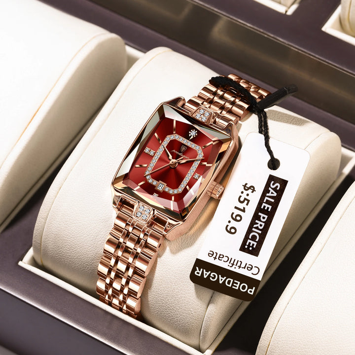NOVA | Women's Rectangular Steel Quartz Watch

