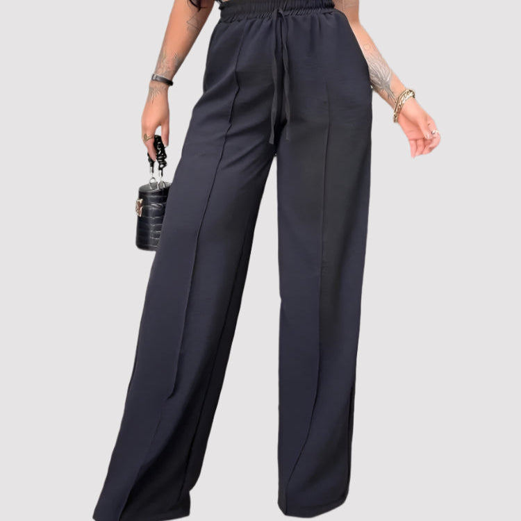 NOVA Women's Wide-Leg High Waist Pants – Elegant & Comfortable

