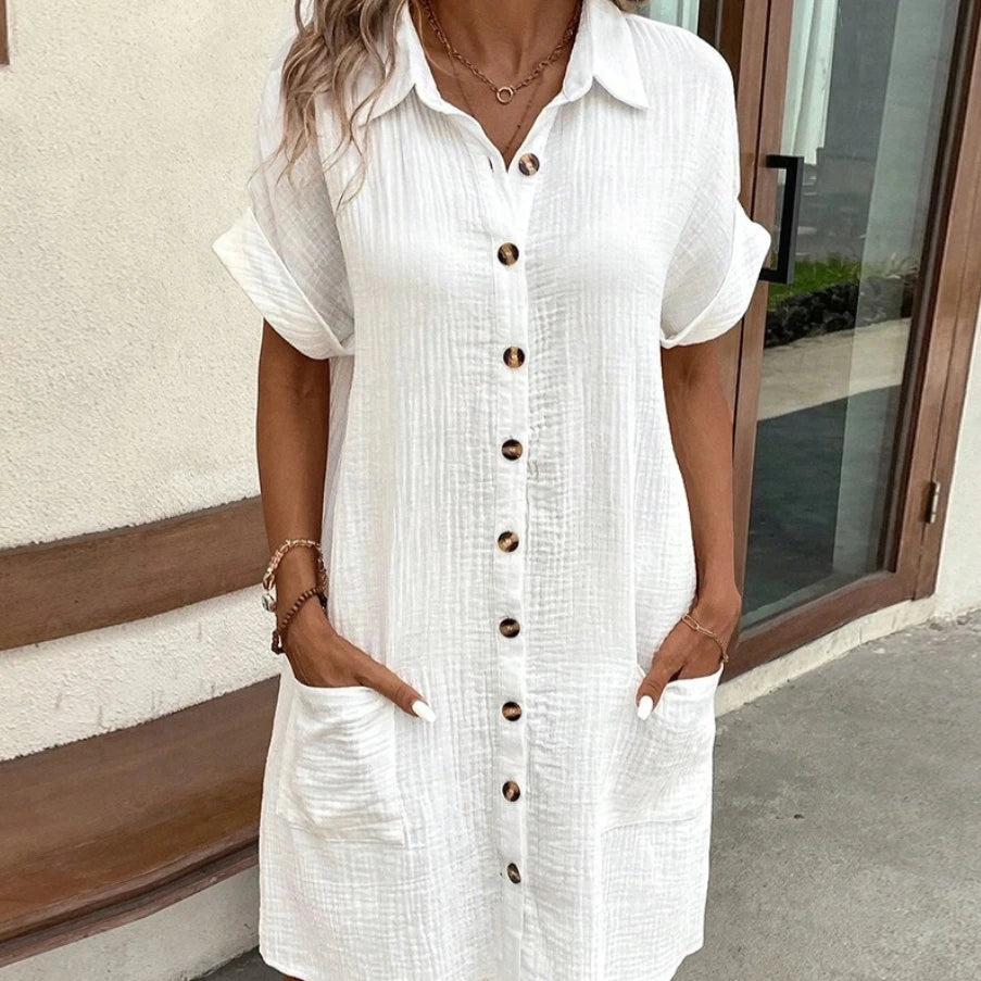 NOVA | Women's knee-length V-neck jersey dress – casual elegance