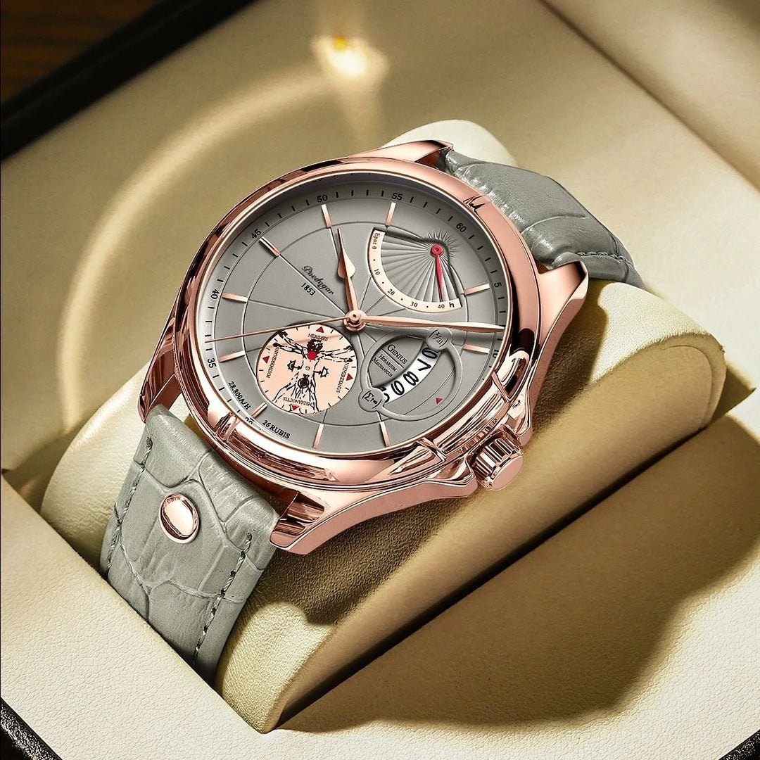 NOVA luxury quartz watch for men with leather strap

