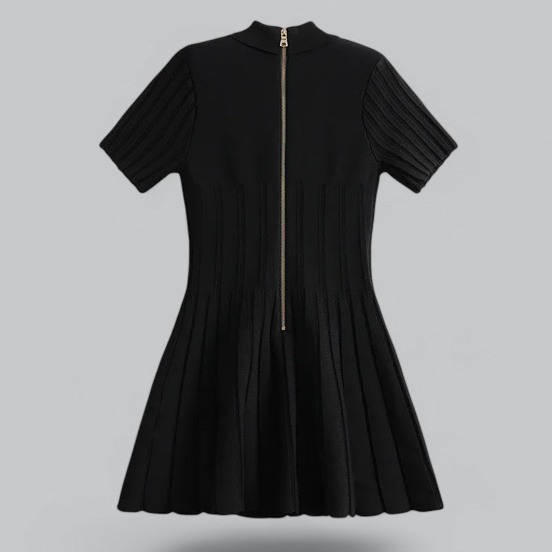 Nova | Chic Polo Mini Dress with Ribbed Knit
