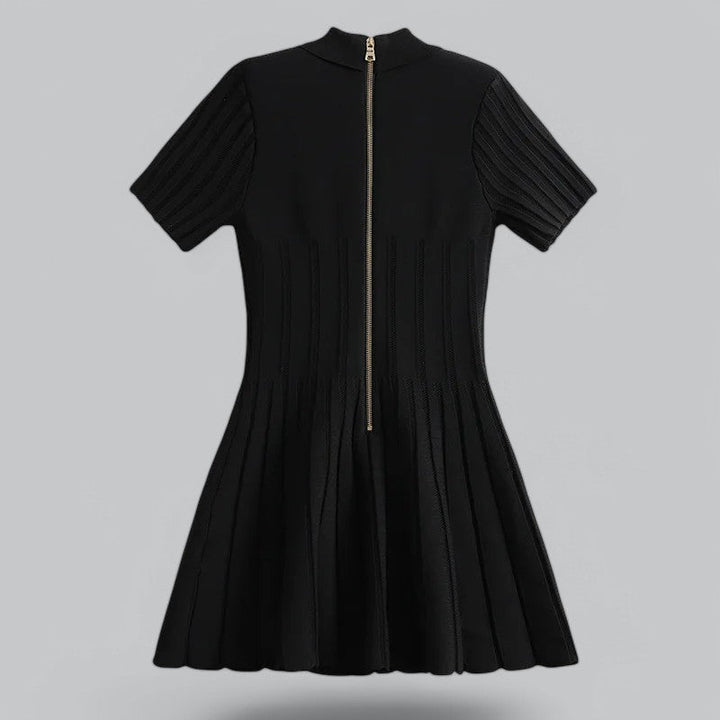 Nova | Chic Polo Mini Dress with Ribbed Knit
