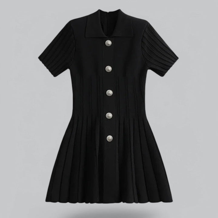 Nova | Elegant Pleated Knit Mini Dress
