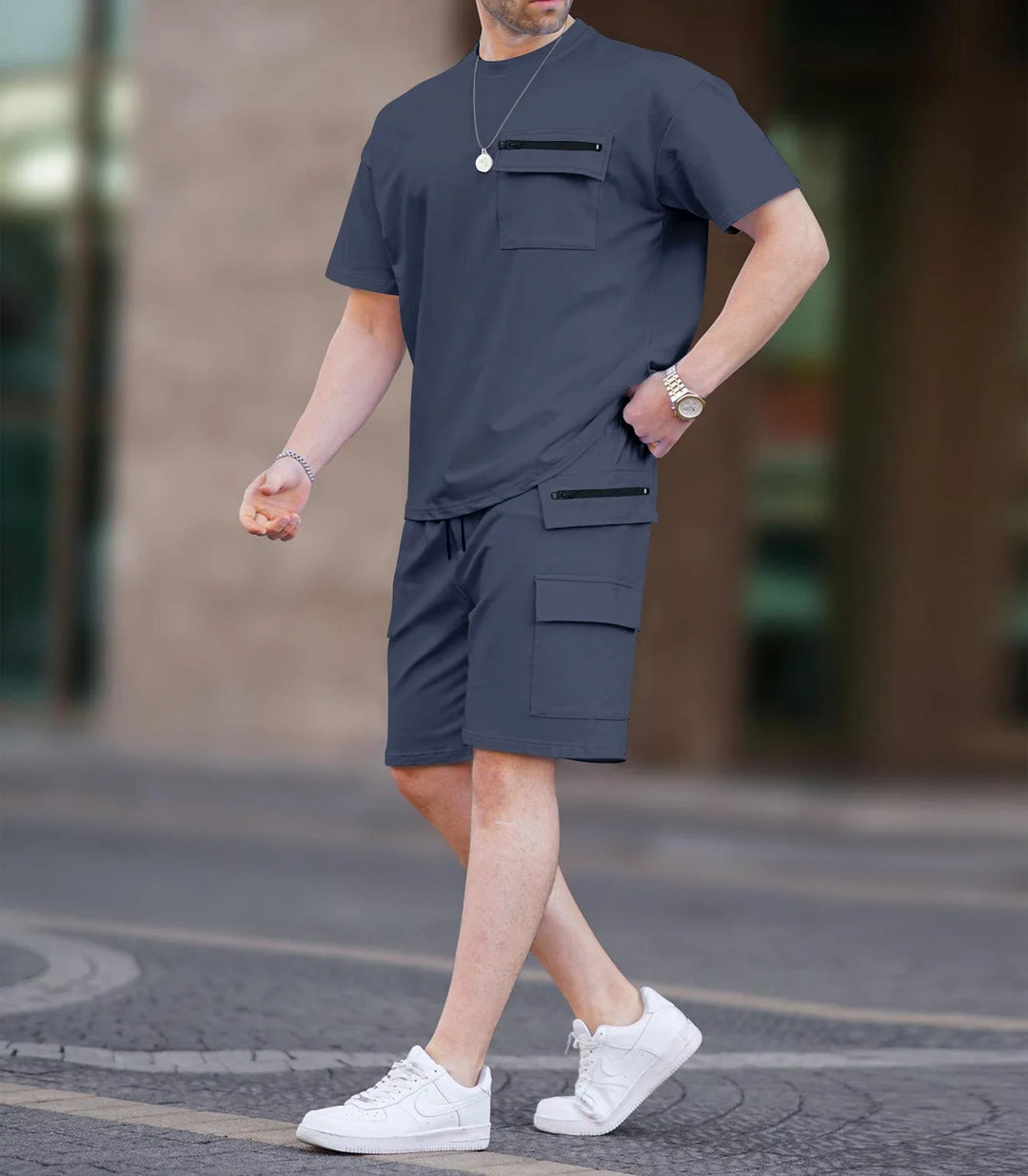 Nova breathable knitwear set for men with pockets


