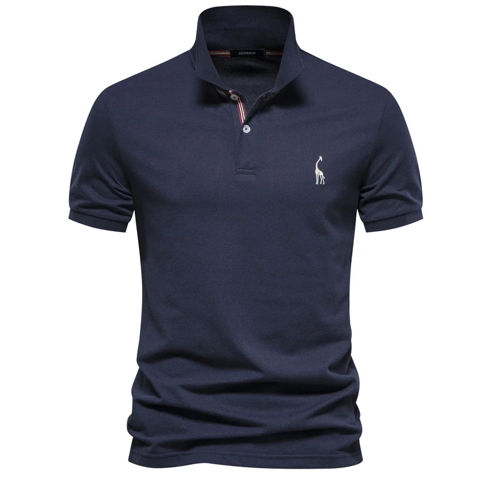 Nova men’s short-sleeve embroidered cotton polo shirt


