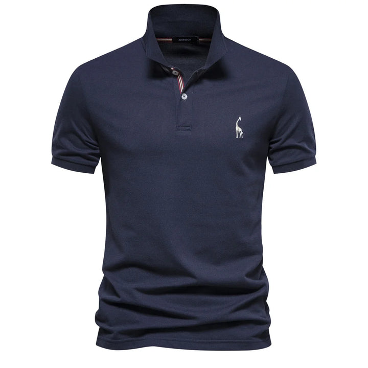 Nova men’s short-sleeve embroidered cotton polo shirt

