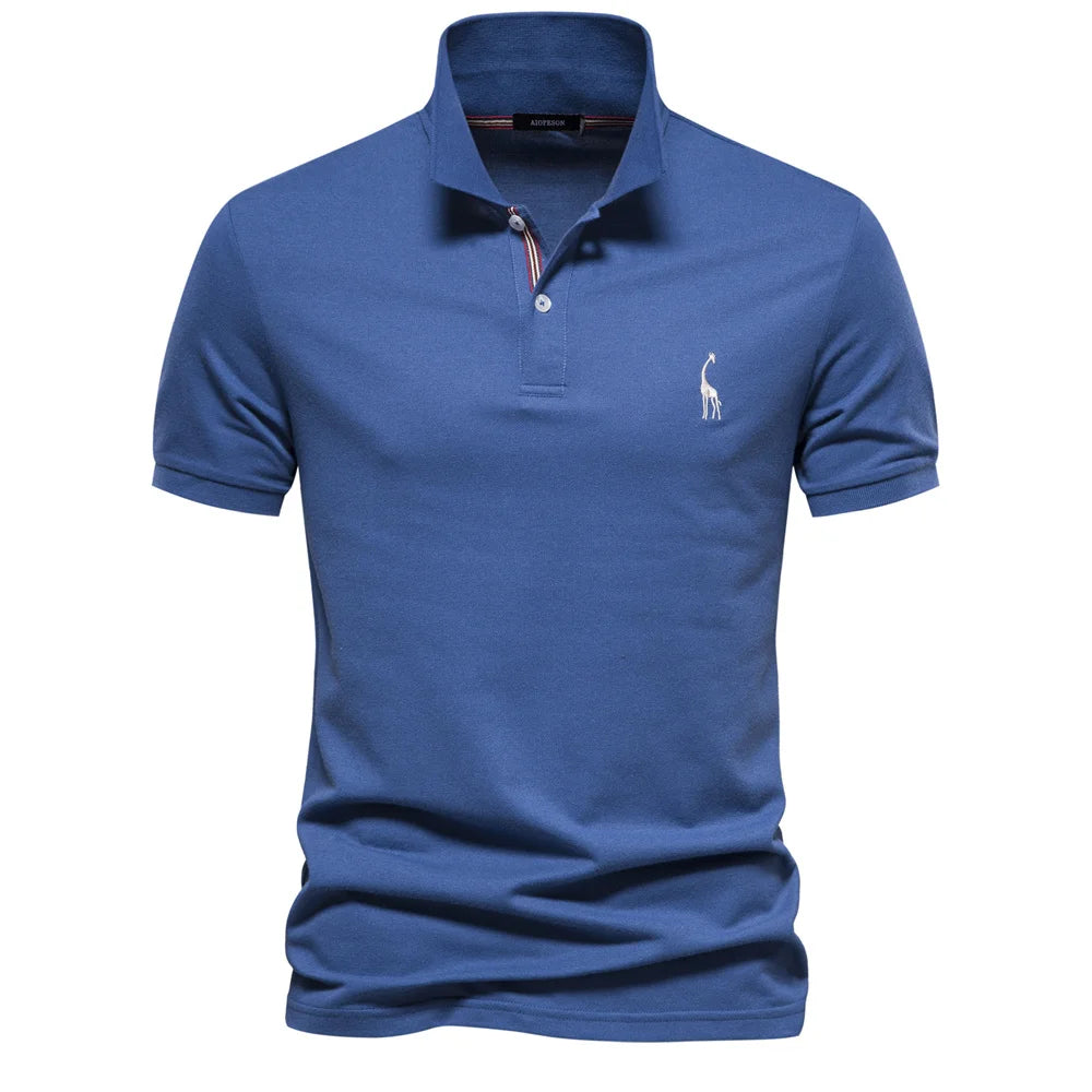 Nova premium cotton polo shirt with chest embroidery for men

