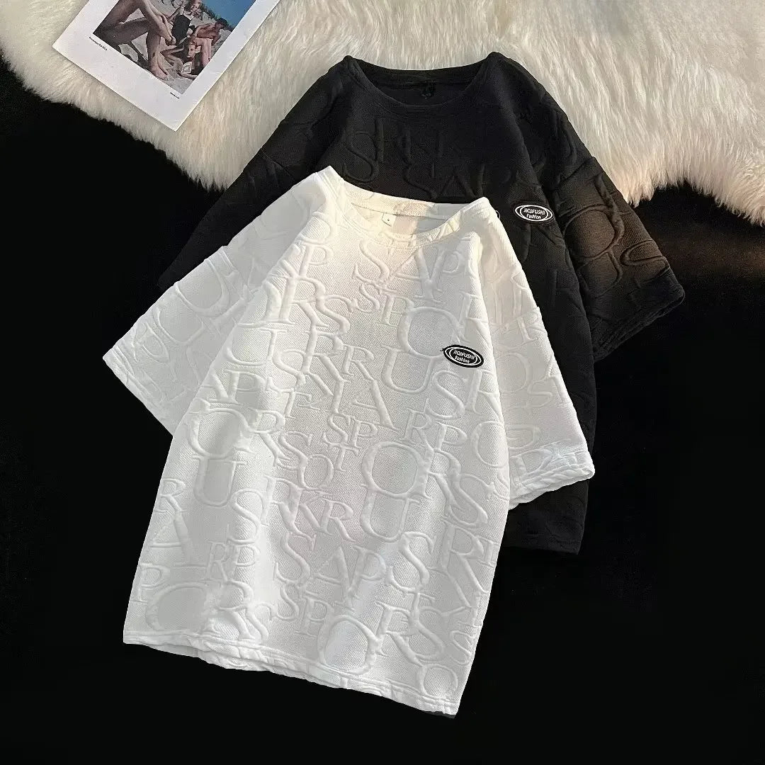 Nova relaxed fit waffled tee and shorts for summer

