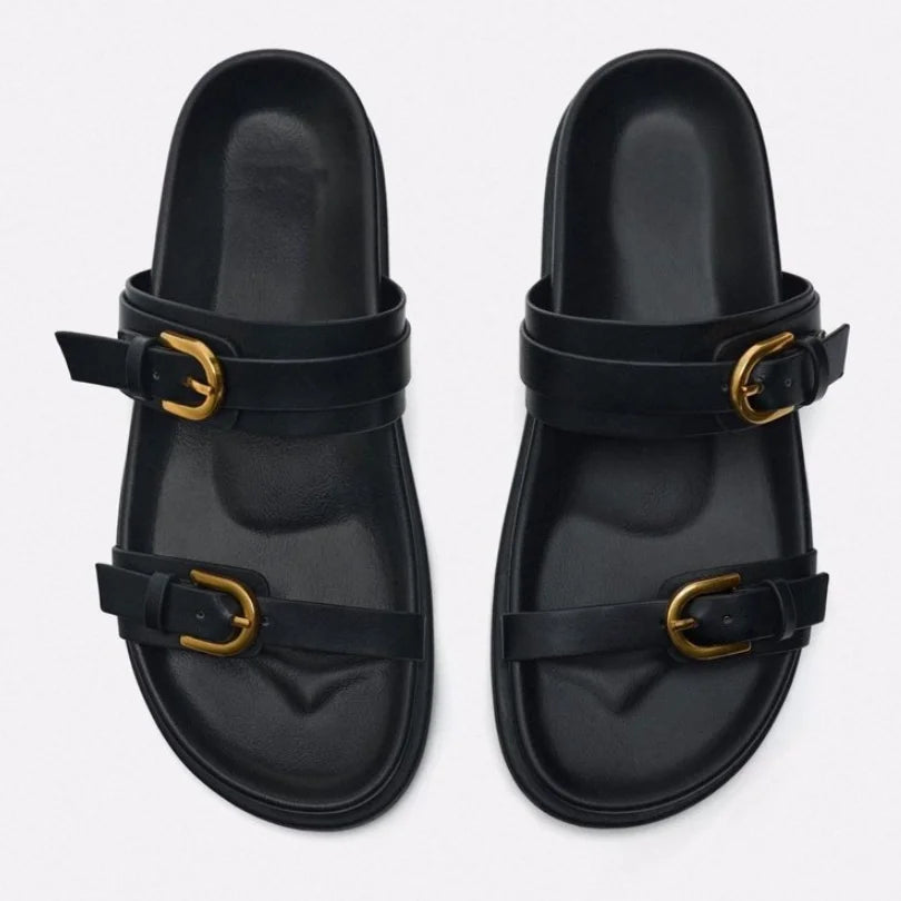 Nova stylish buckle flip flops for women

