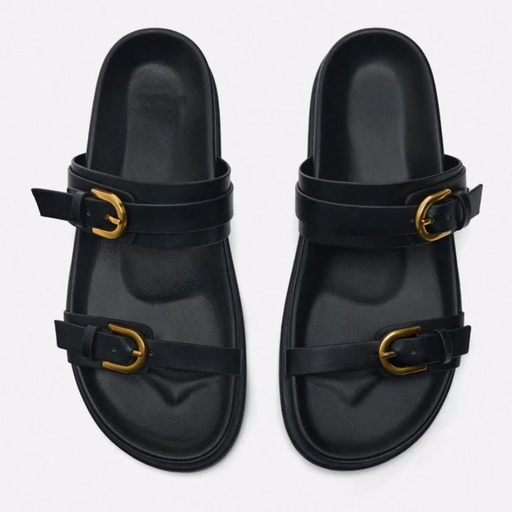 Nova stylish buckle flip flops for women


