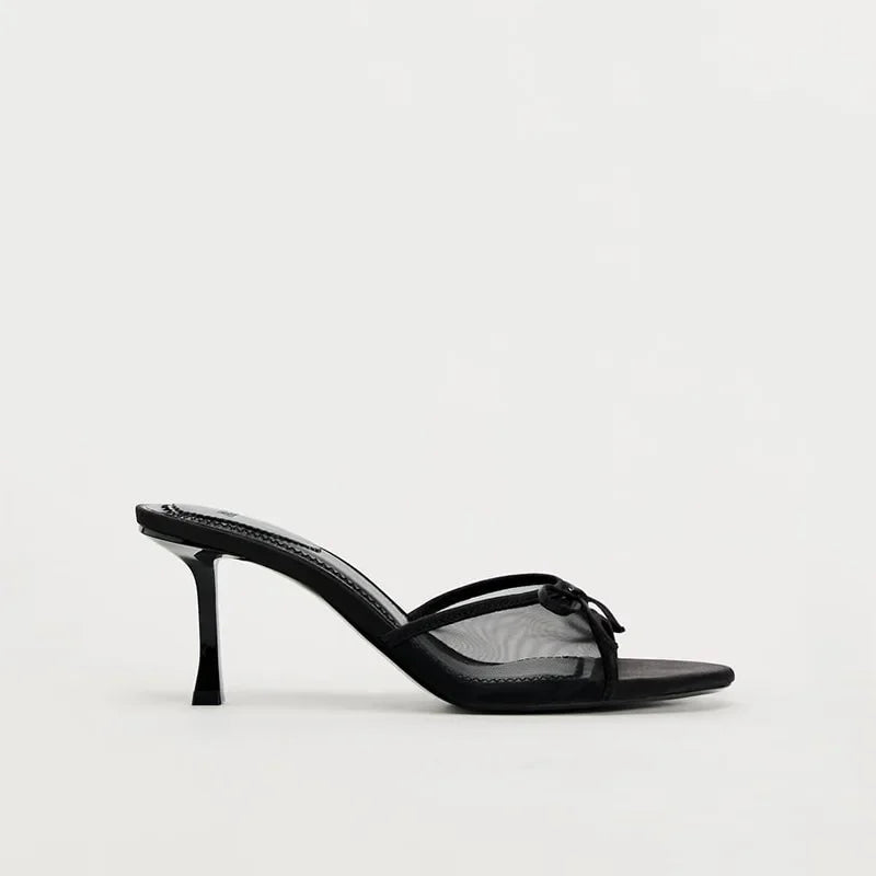Nova stylish high-heeled sandals with cotton top

