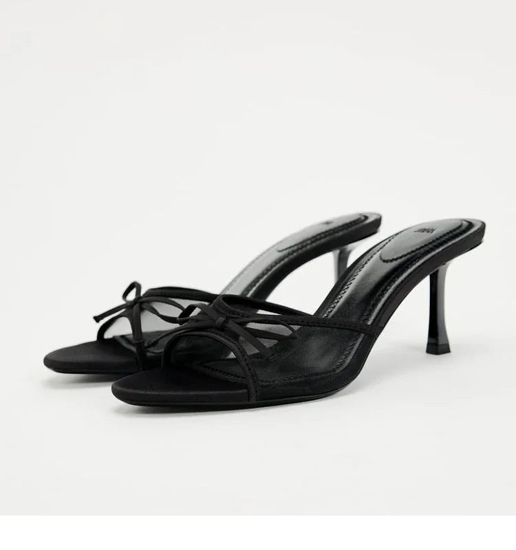 Nova summer high-heel sandals with cotton upper

