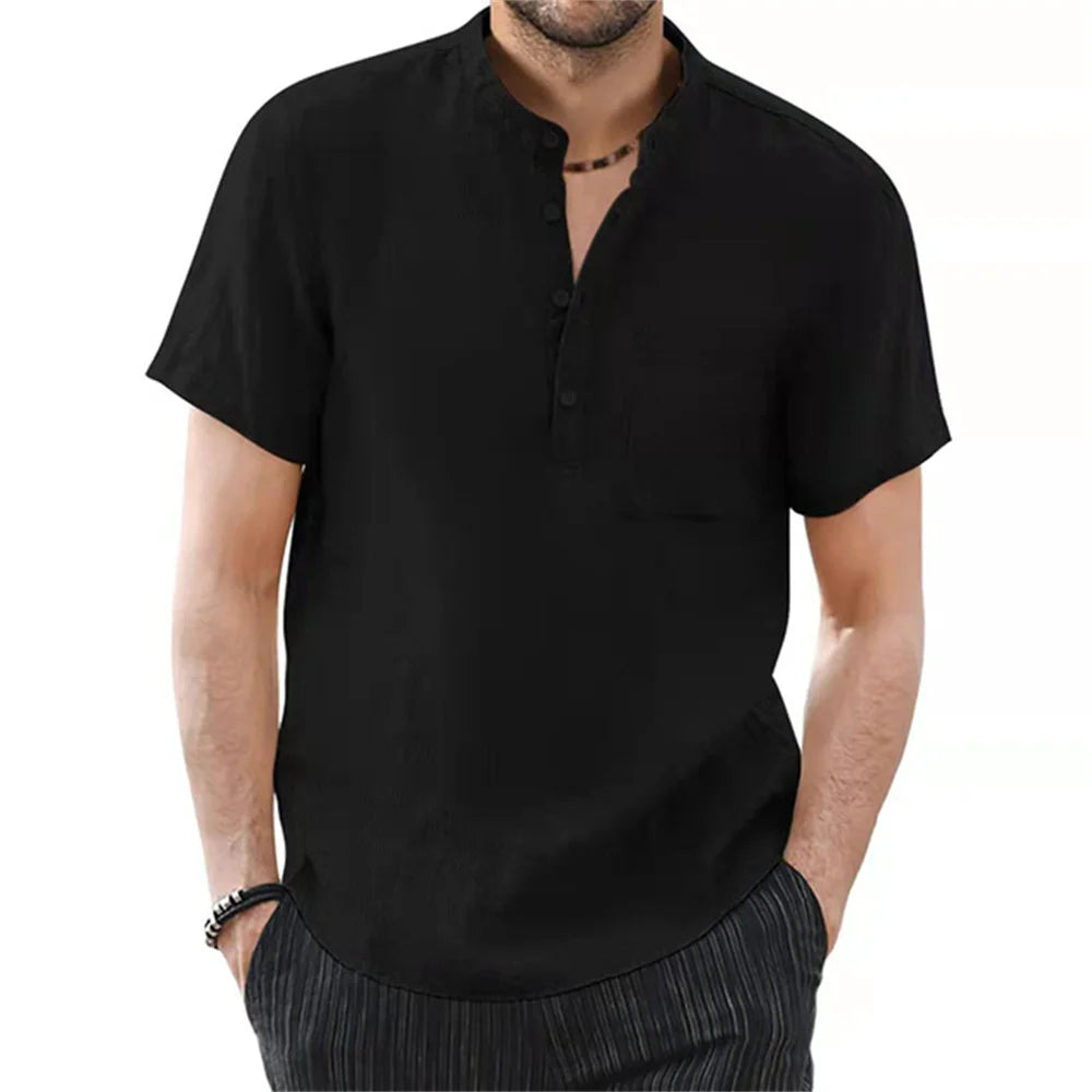 NOVA | Men’s Lightweight Cotton-Linen Button-Up Shirt