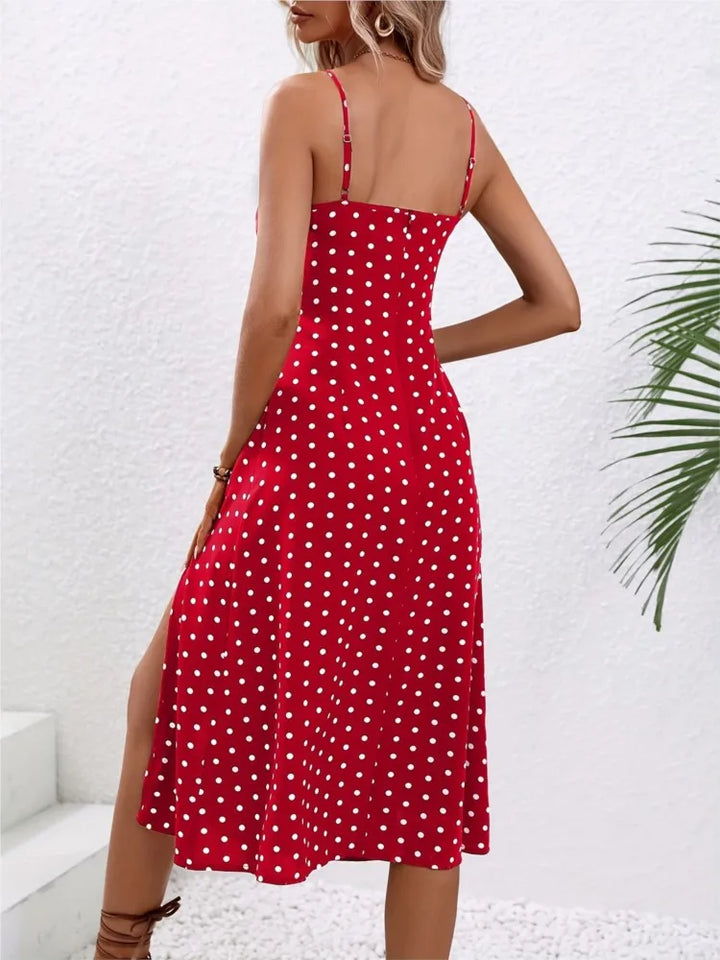 NOVA | Women’s Office Lady A-Line Dot Print Camisole Dress