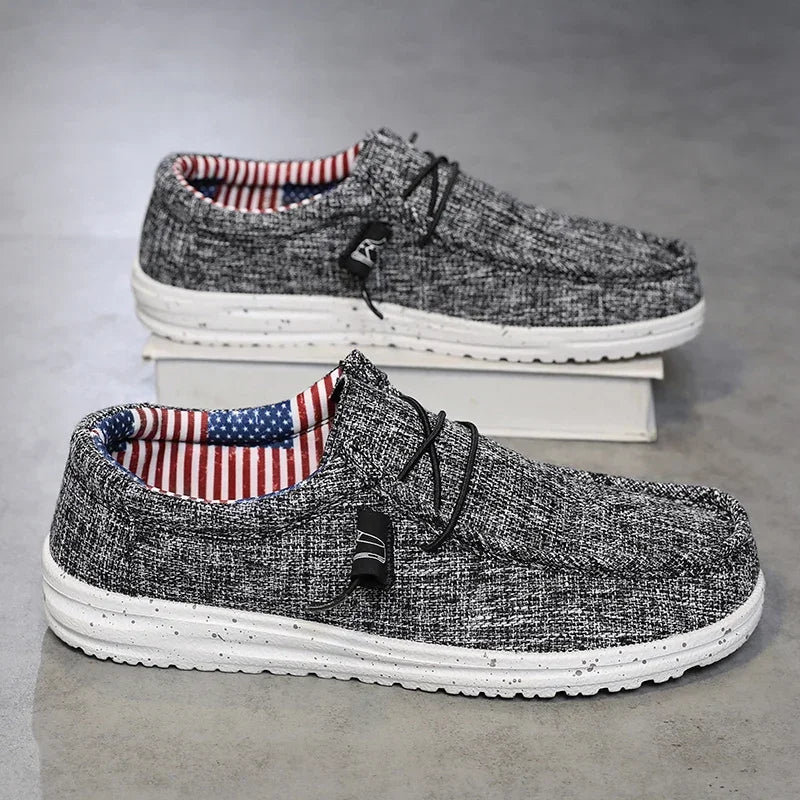 NOVA | Men’s Canvas Slip-On Shoes – Casual  Low Heel Loafers