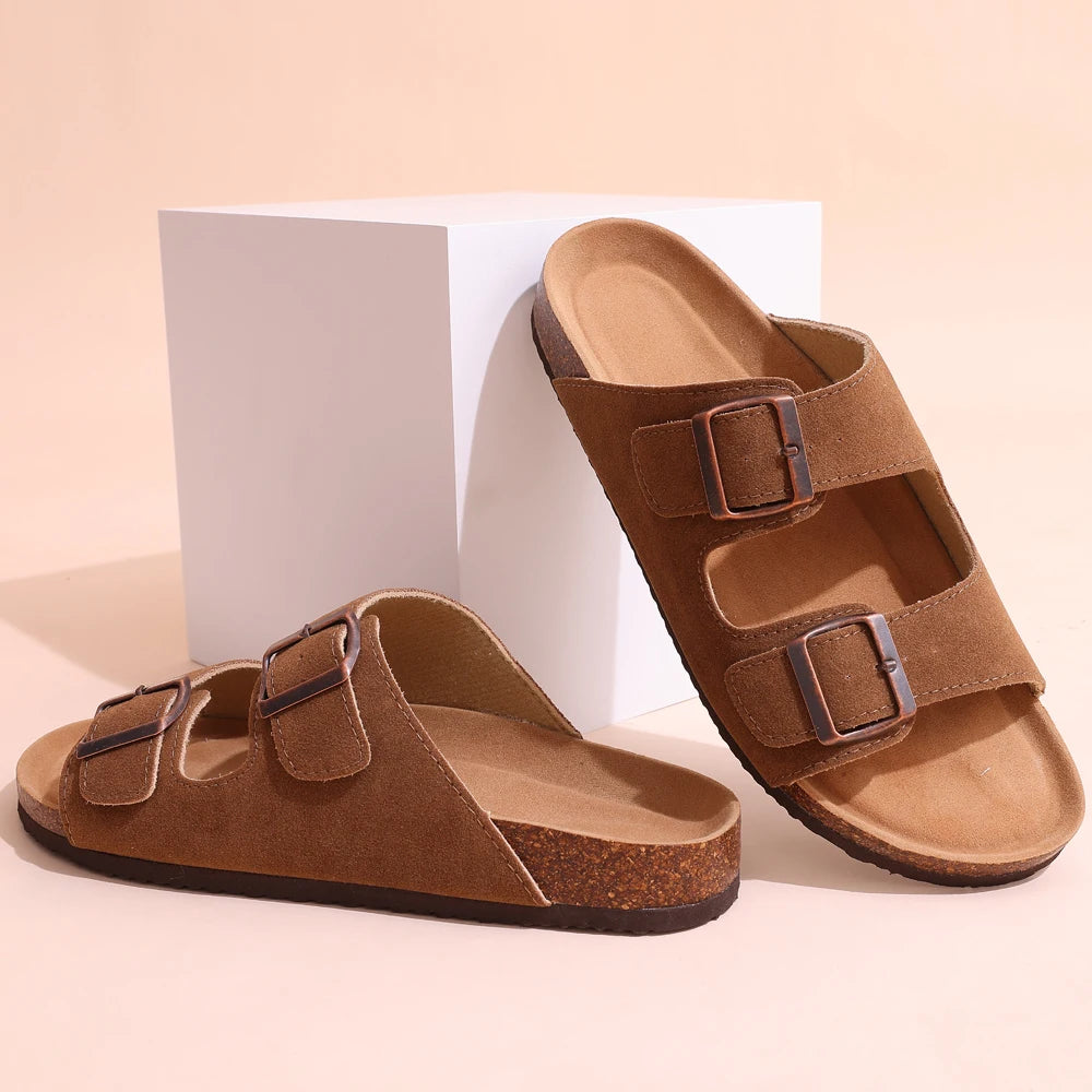 NOVA | Women’s Suede Platform Sandals – Cross-Strap & Height Boost Design