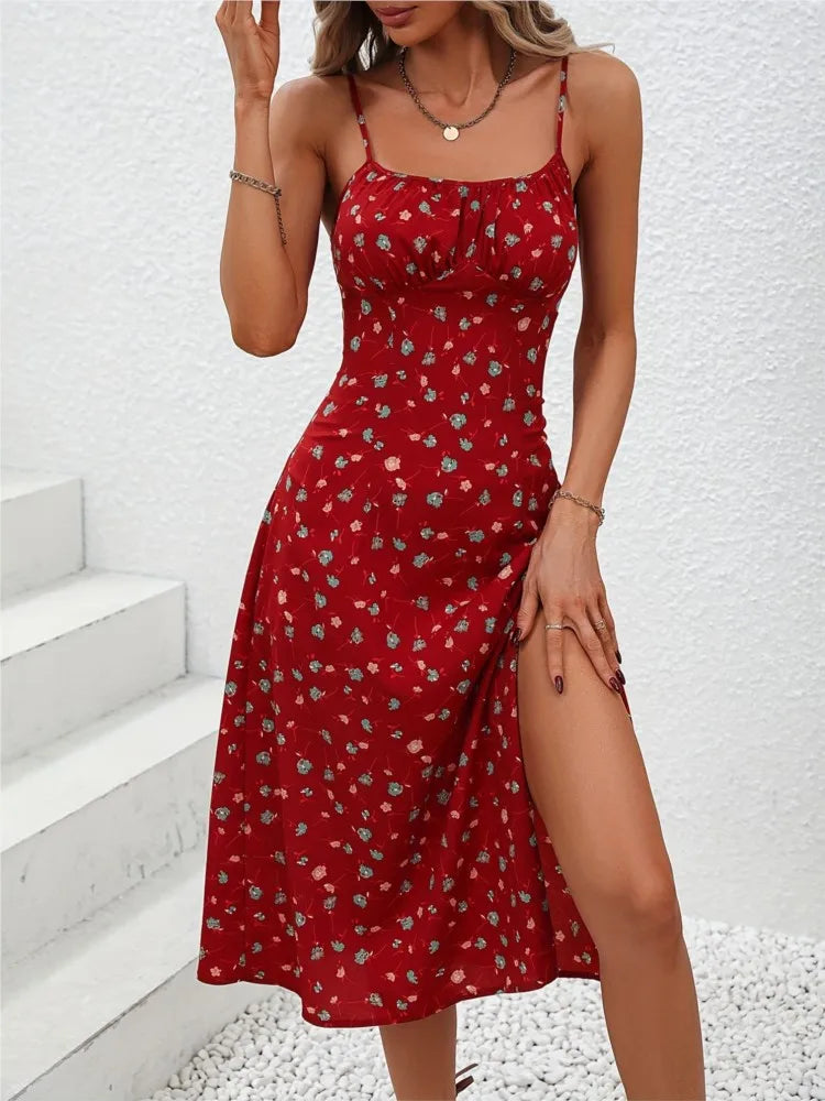 NOVA | Women’s Office Lady A-Line Dot Print Camisole Dress