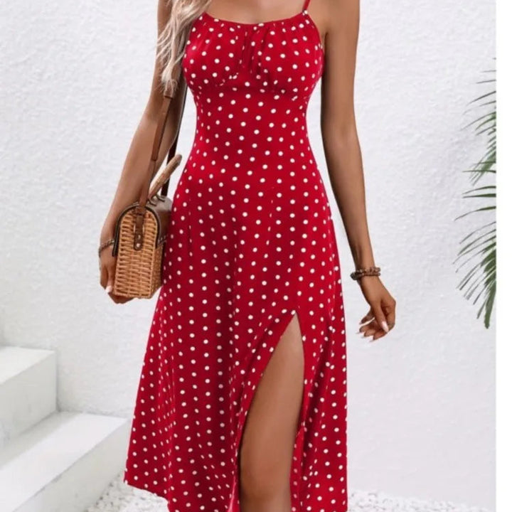 NOVA | Women’s Office Lady A-Line Dot Print Camisole Dress