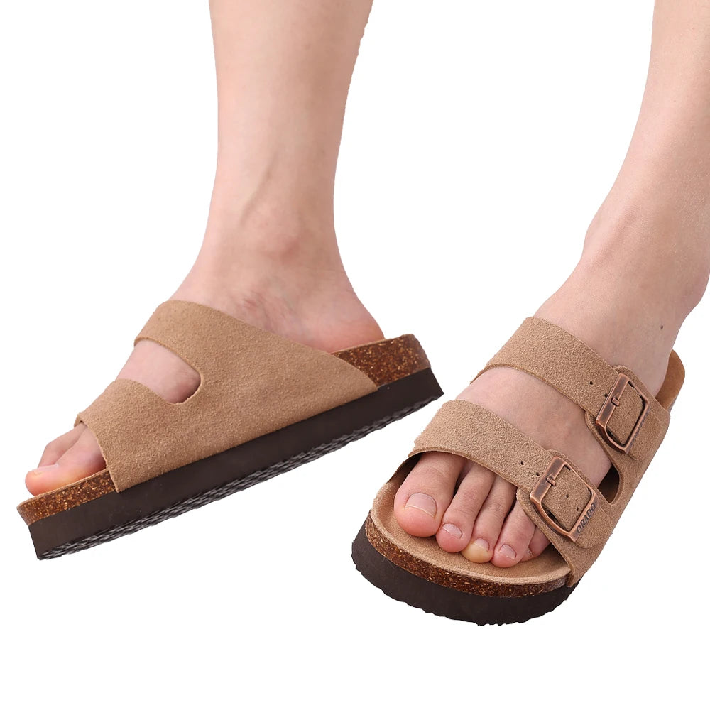 NOVA | Women’s Suede Platform Sandals – Cross-Strap & Height Boost Design