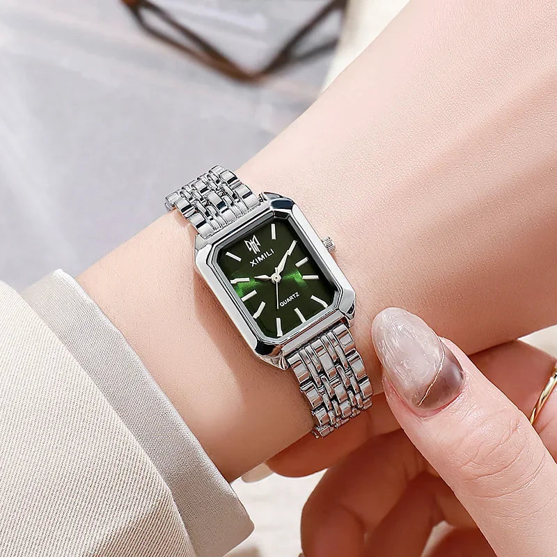 NOVA | Rectangular Steel Quartz Watch For Women
