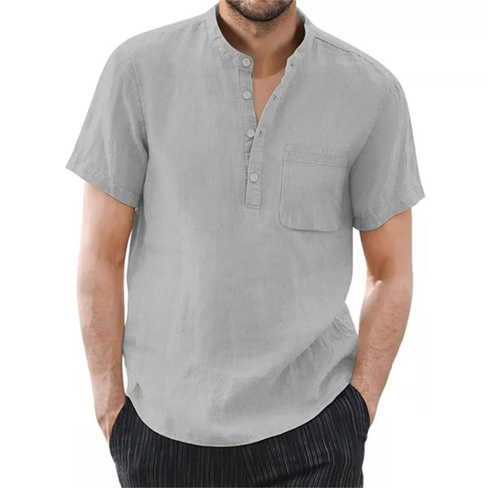 NOVA | Men’s Lightweight Cotton-Linen Button-Up Shirt