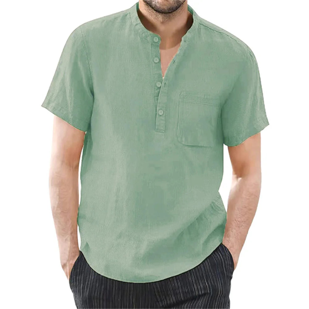 NOVA | Men’s Lightweight Cotton-Linen Button-Up Shirt